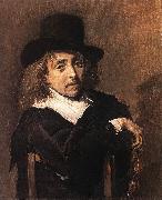 HALS, Frans Seated Man Holding a Branch oil on canvas